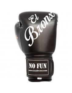 guantes de boxeo de piel, cierre con velcro, color negro