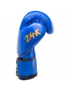 guantes de boxeo de piel, cierre con velcro, color azul 2