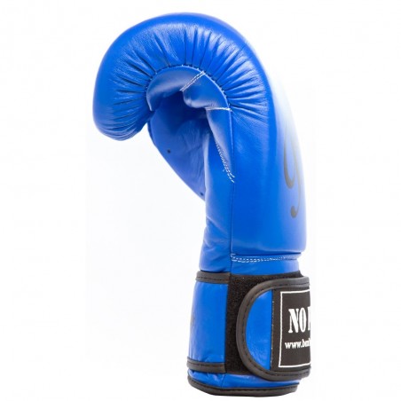 guantes de boxeo de piel, cierre con velcro, color azul