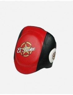 protector ventral de piel, rojo y negro