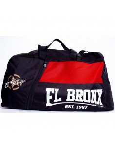 bolsa de deporte de nylon, color rojo y negro.