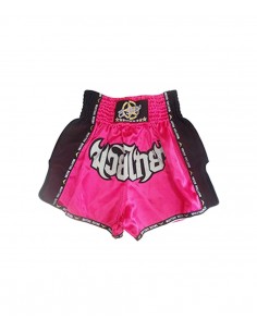shorts para entrenamiento de kick boxing, muay thai, k1, de la marca el bronx en color rosa con rejillas en el lateral