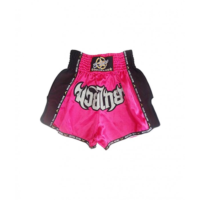 shorts para entrenamiento de kick boxing, muay thai, k1, de la marca el bronx en color rosa con rejillas en el lateral