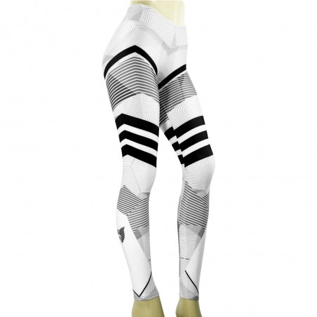 leggins deportivo de mujer en color blanco y rayas negras