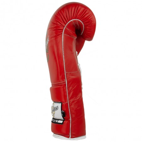 guantes de boxeo de piel, cierre con velcro, color rojo