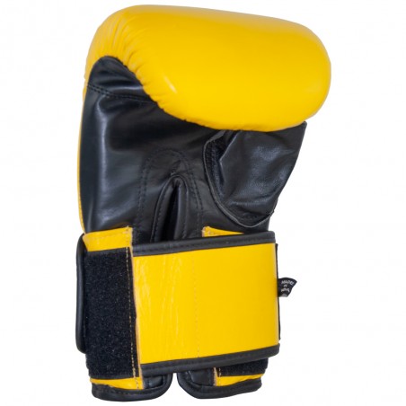 guantillas para saco de piel, cierre con velcro, color amarillo