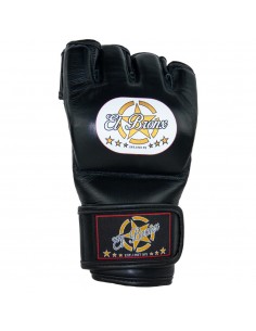 guantillas mma de cuero, cierre de velcro, color negro