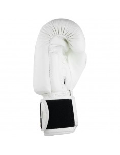 guantes de boxeo de piel, cierre de velcro, color blanco 2