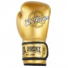 guantes de boxeo infantil de piel sintética, cierre con velcro, color oro