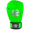 guantes de boxeo de semi-piel, cierre de velcro, color verde