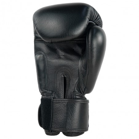 guantes de boxeo de piel, cierre de velcro, color negro