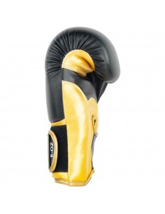 guantes de piel sintética, cierre con velcro, color negro y oro 2