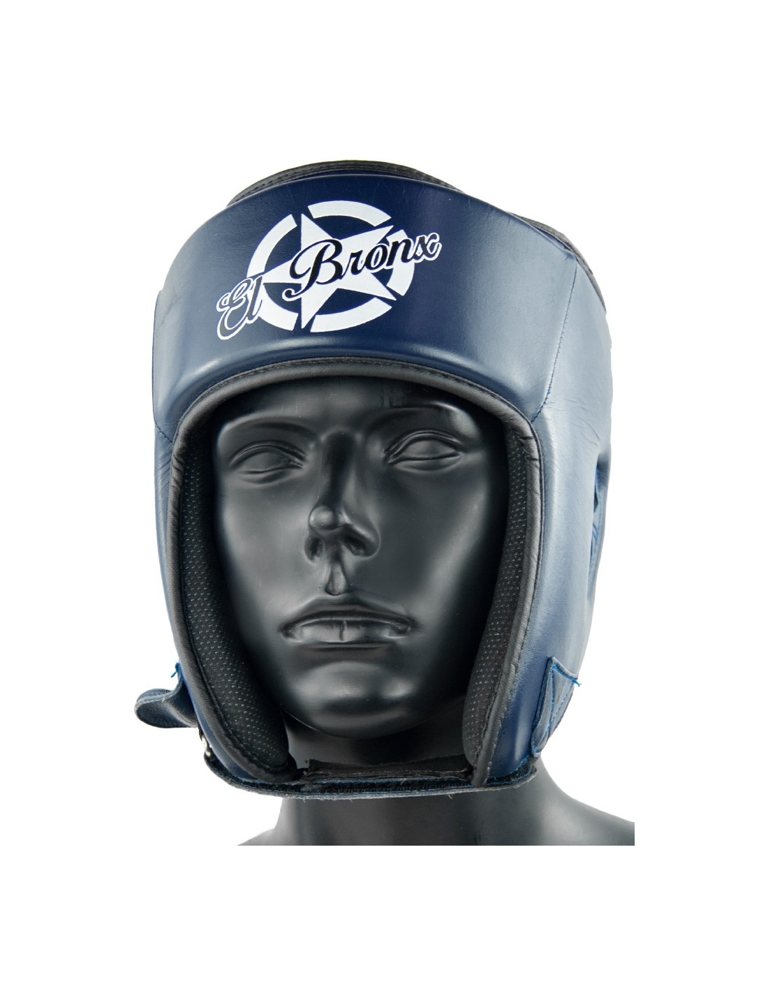 casco de protección competición amateur piel de primera calidad azul