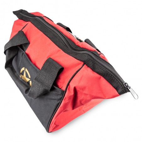 bolsa de entrenador de nylon, rojo y negro
