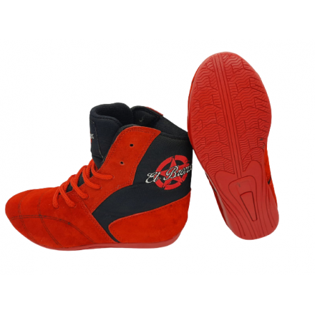 botas de boxeo savate competición caña media  color rojo el bronx