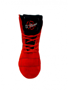 botas de boxeo savate competición caña media  color rojo el bronx 2