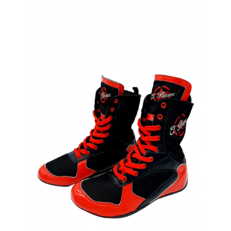 botas de boxeo para competición de caña alta color rojo el bronx