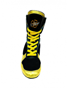 botas de boxeo para competición de caña alta color oro, dorado el bronx 2