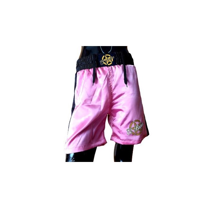 pantalon de boxeo de el bronx en color rosa, de cintura elastica