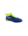 zapatillas de futbol sala en color azul y flúor