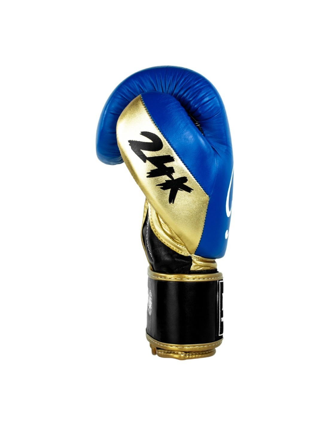 guantes de boxeo de piel, cierre de velcro, color azul y oro guantes de boxeo de piel, cierre de velcro, color azul y oro