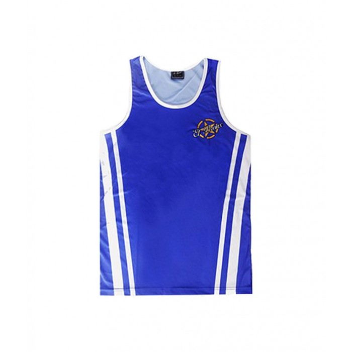 camiseta deportiva perfecto para todos los deportes de la marca el bronx en color azul y blanco