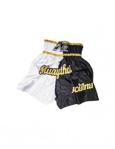 SHORT MUAY THAI BLANCO/NEGRO