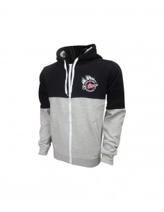 sudadera el bronx con cremallera en bicolor negro y gris