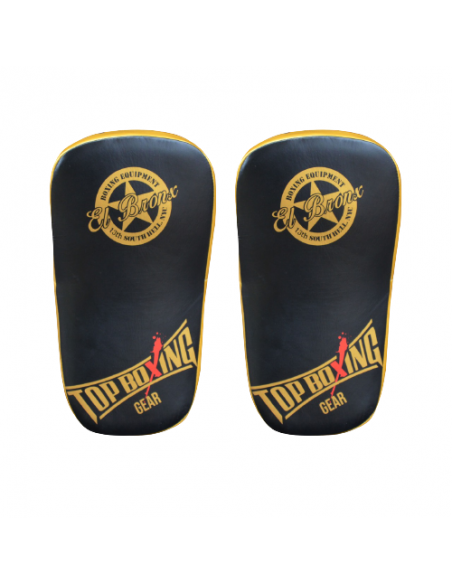paos de artes marciales, de el bronx en color negro y dorado top boxing