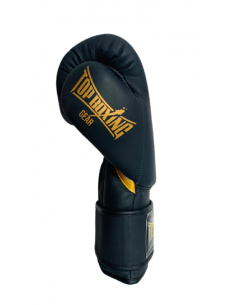 guante de piel y velcro en color negro mate de la marca el bronx 2