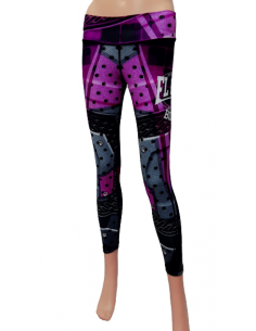 leggins para fitness de color multicolor con morados