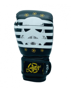 guantes de boxeo de piel sintética, cierre de velcro, color negro