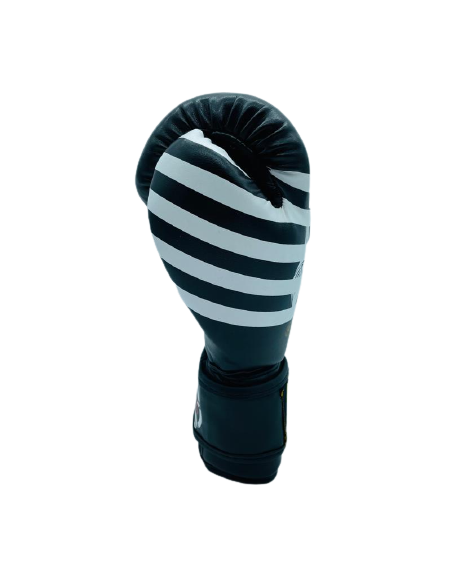 guantes de boxeo de piel sintética, cierre de velcro, color negro