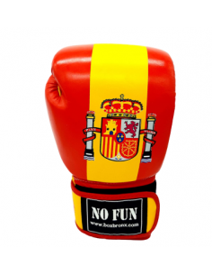 guantes de boxeo de piel, cierre con velcro, colores bandera española