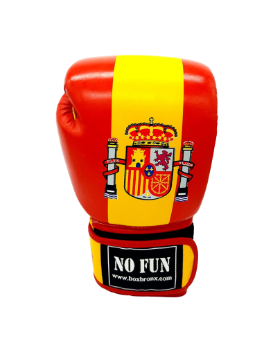 guantes de boxeo de piel, cierre con velcro, colores bandera española