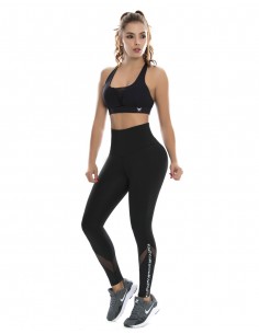 leggins + top deportivo color negro, moda colombiana el bronx