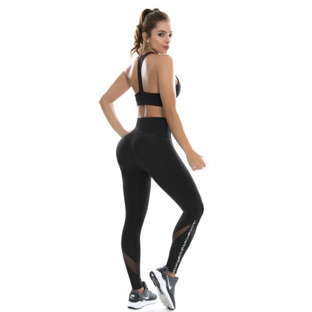 leggings + top deportivo, color negro