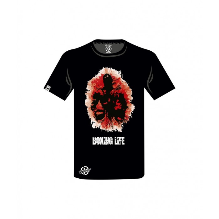 camiseta con un boxeador en el pecho de color rojo el bronx
